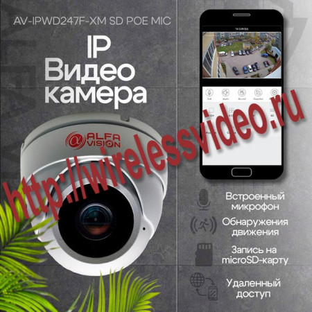 IP видеокамера AV-IPWD248F-XM SD POE MIC RCA